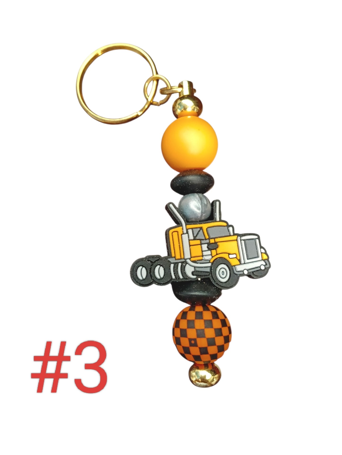 Trucks- assorted designs silicone beaded keychain