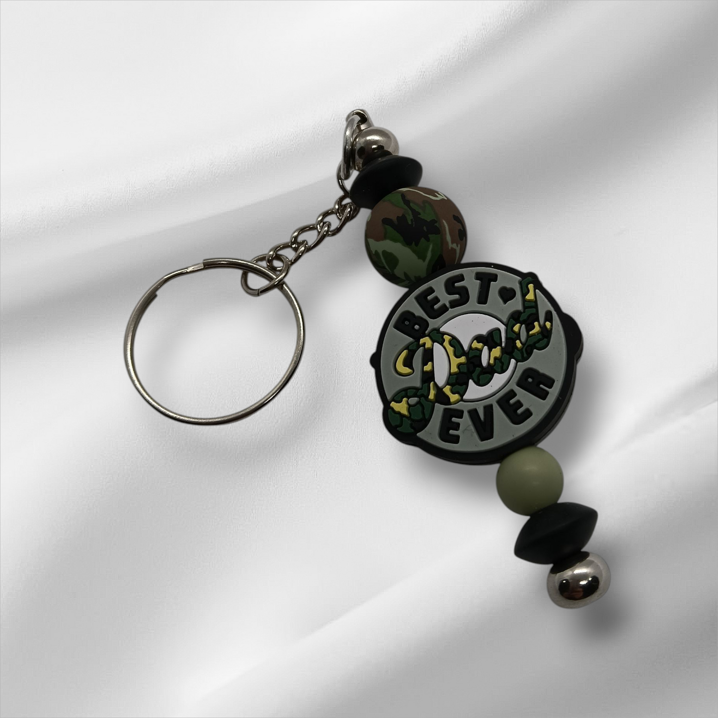Best Dad Ever Beaded Keychain