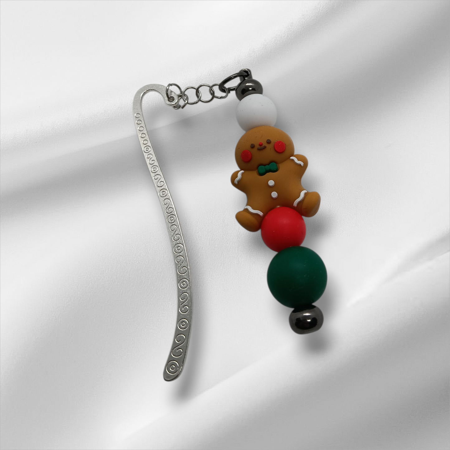 Gingerbread Person Beaded Bookmark