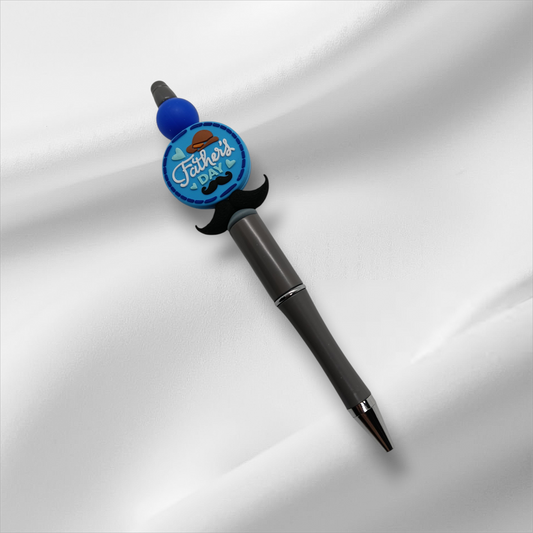 Father's Day Beaded Pen -Black/Grey/White