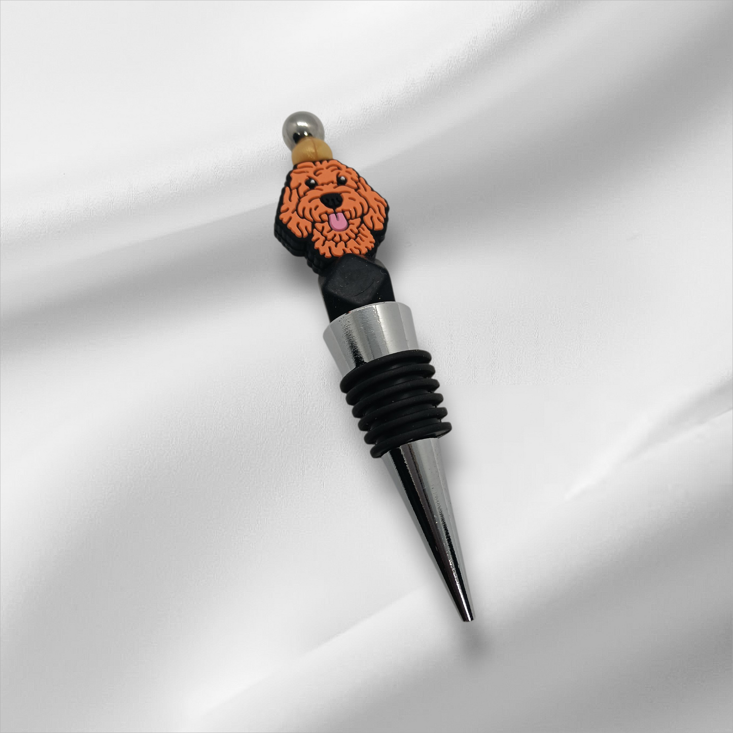 Shaggy Dog Beaded Bottle Stopper