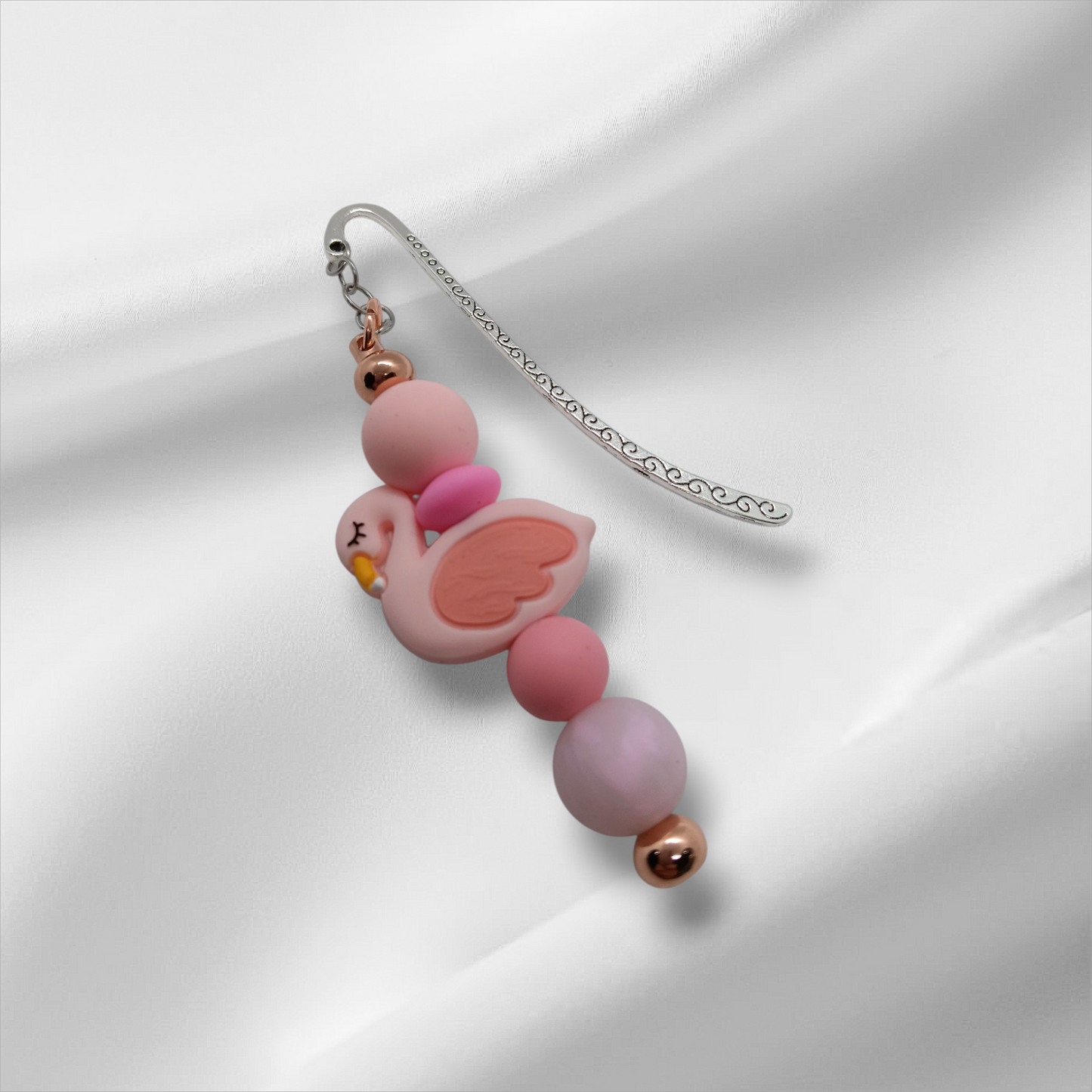 Pink Flamingo Beaded Bookmark