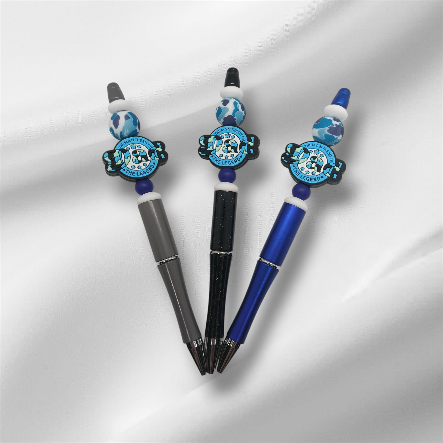 Man,Myth,Legend Dad Beaded Pen- Black/Grey/Navy