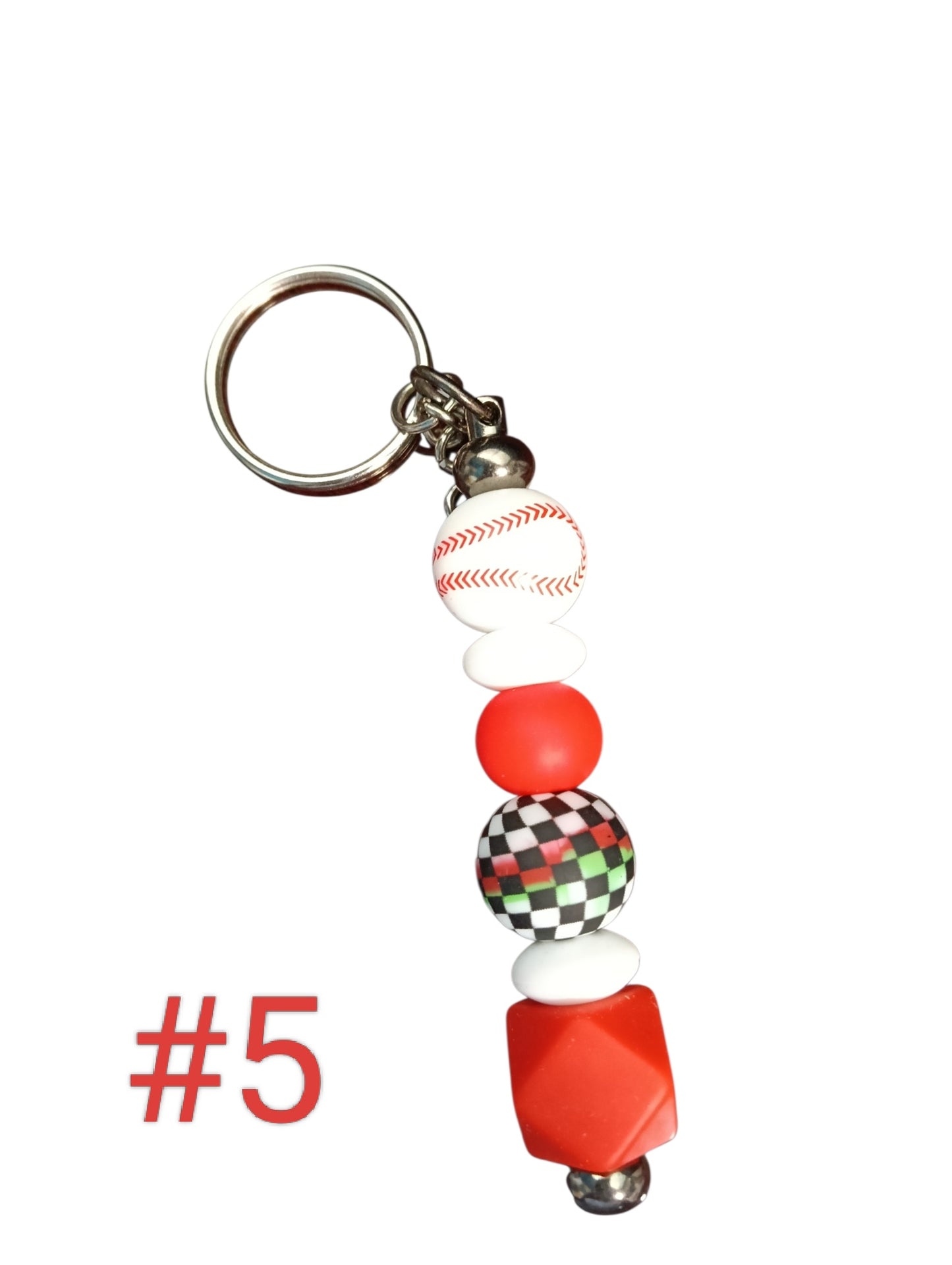 Sport Series- assorted designs silicone beaded keychain