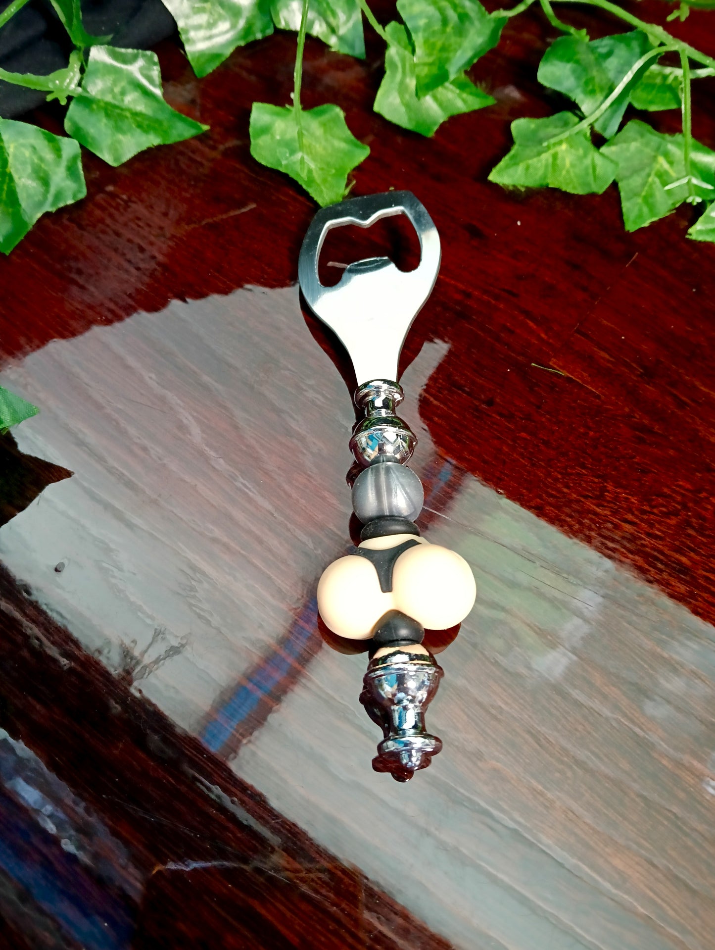Bum Black Underwear Beaded Bottle Opener