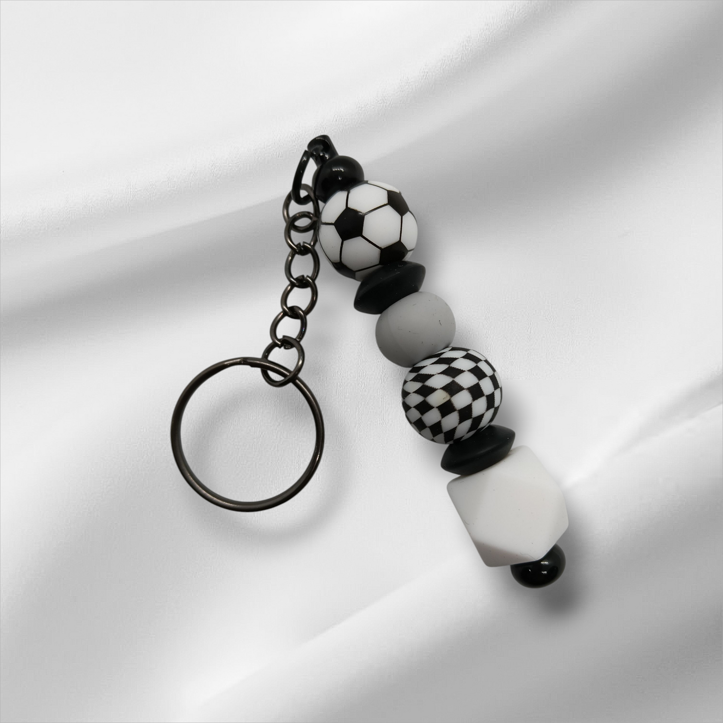 Soccer Ball Beaded Keychain