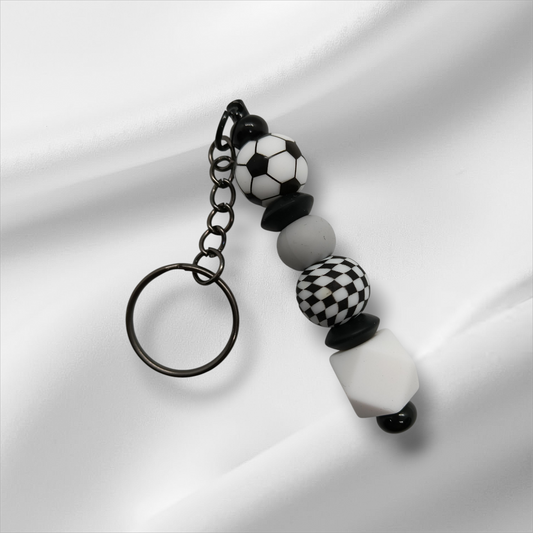 Soccer Ball Beaded Keychain