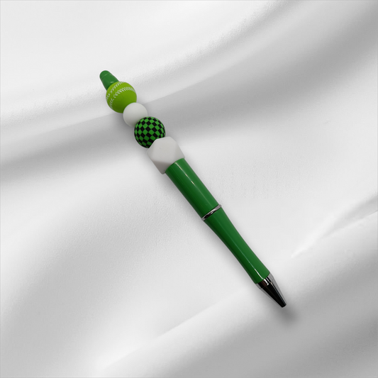 Tennis Ball Beaded Pen -Green