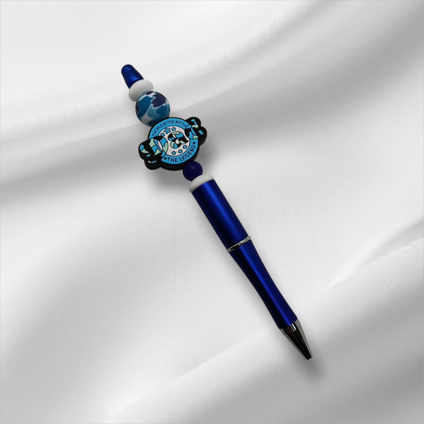 Man,Myth,Legend Dad Beaded Pen- Black/Grey/Navy
