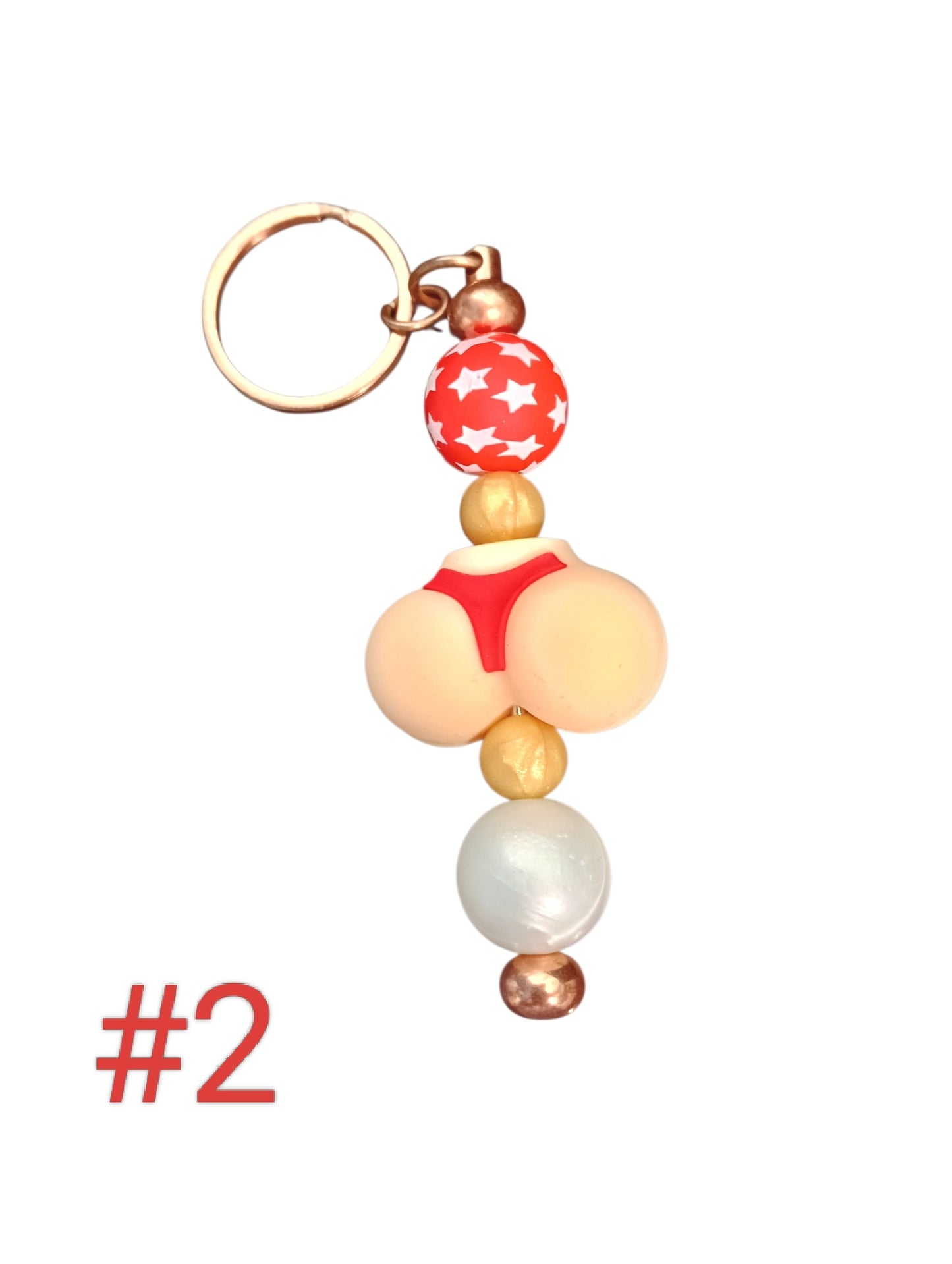 Humour series- assorted designs silicone beaded keychain