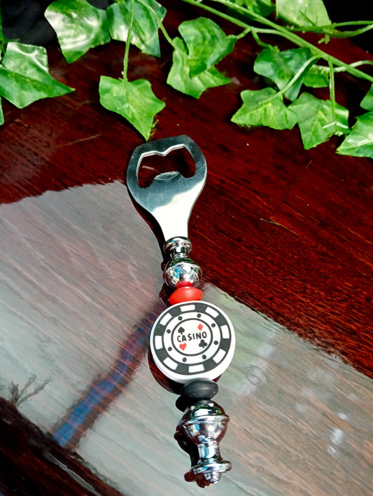 Casino Chip Beaded Bottle Opener