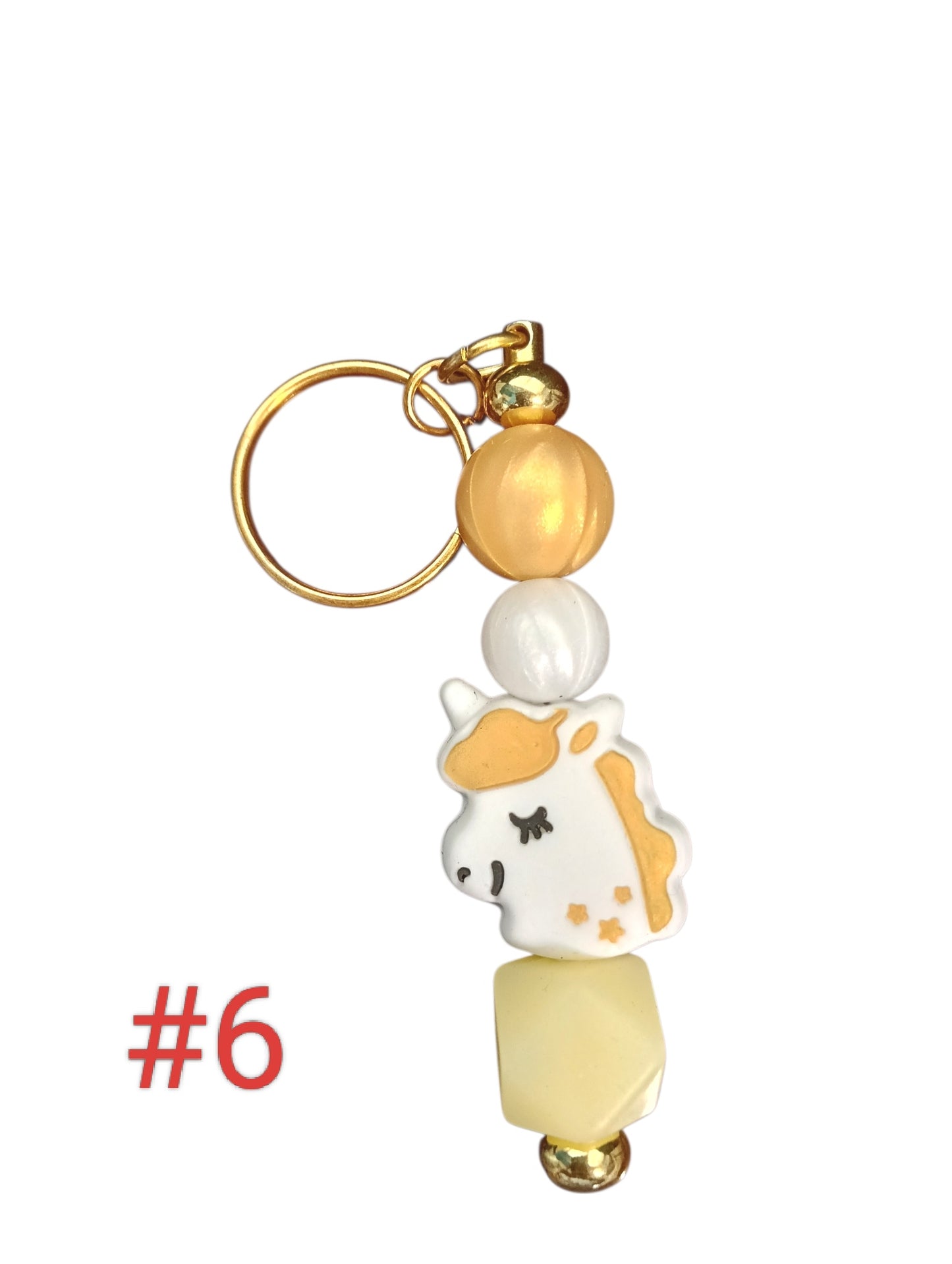 Animal-Assorted designs silicone beaded keychain