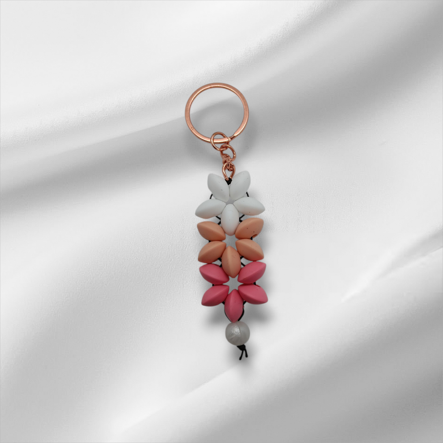 Flower Petals Silicone Beaded Keychains
