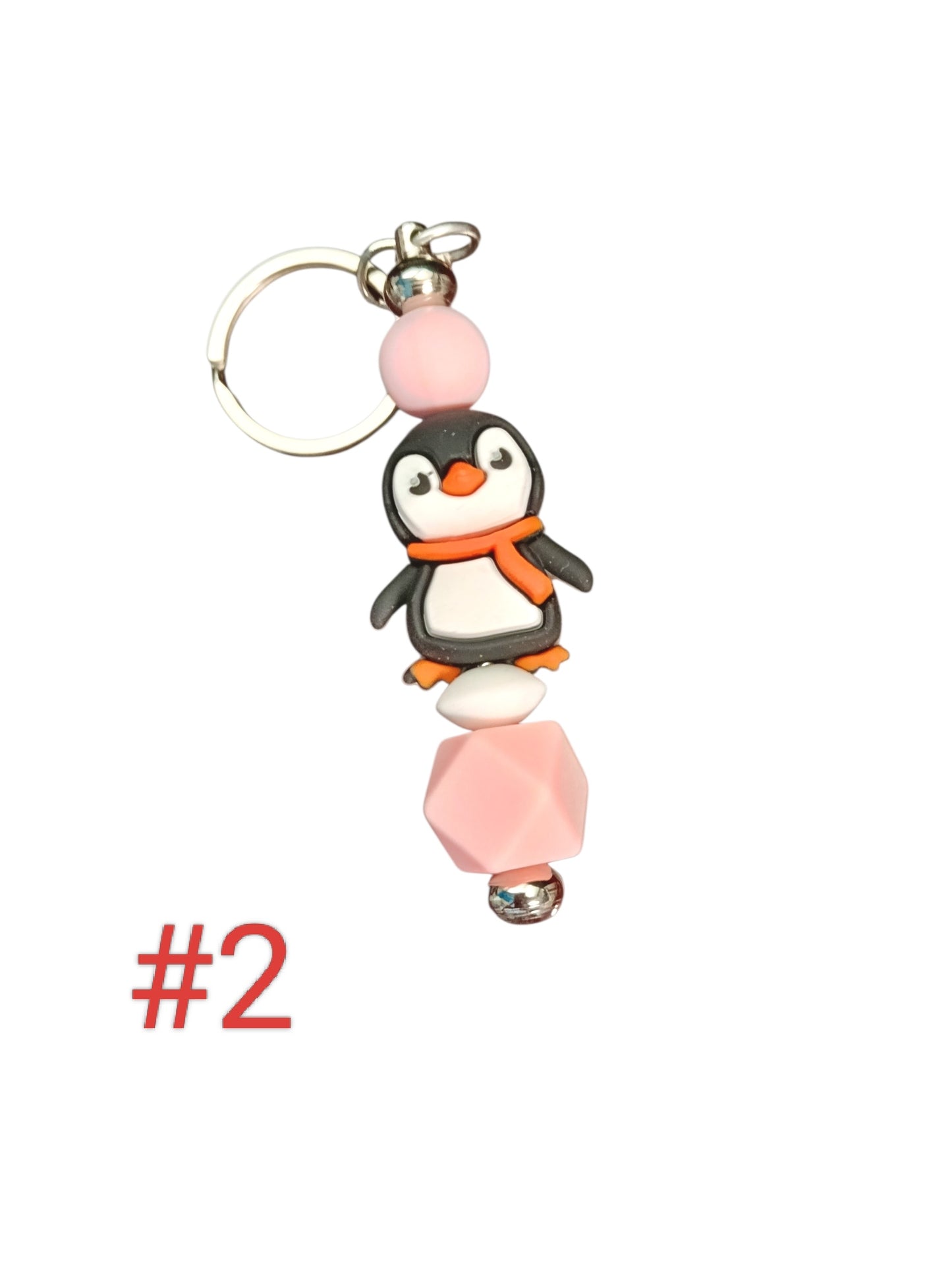Animal-Assorted designs silicone beaded keychain