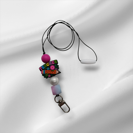 Teacher-Bright Beaded Lanyard