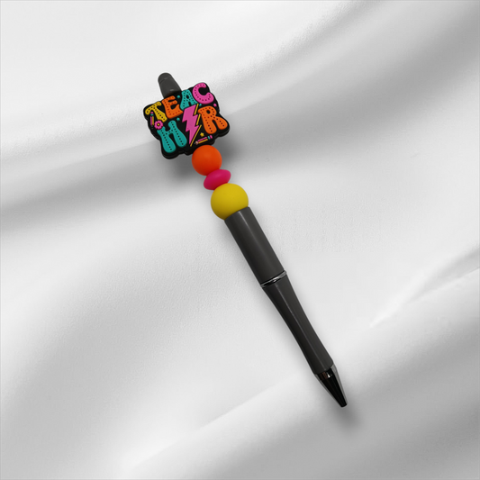 Teacher Beaded Pen -Dark Grey
