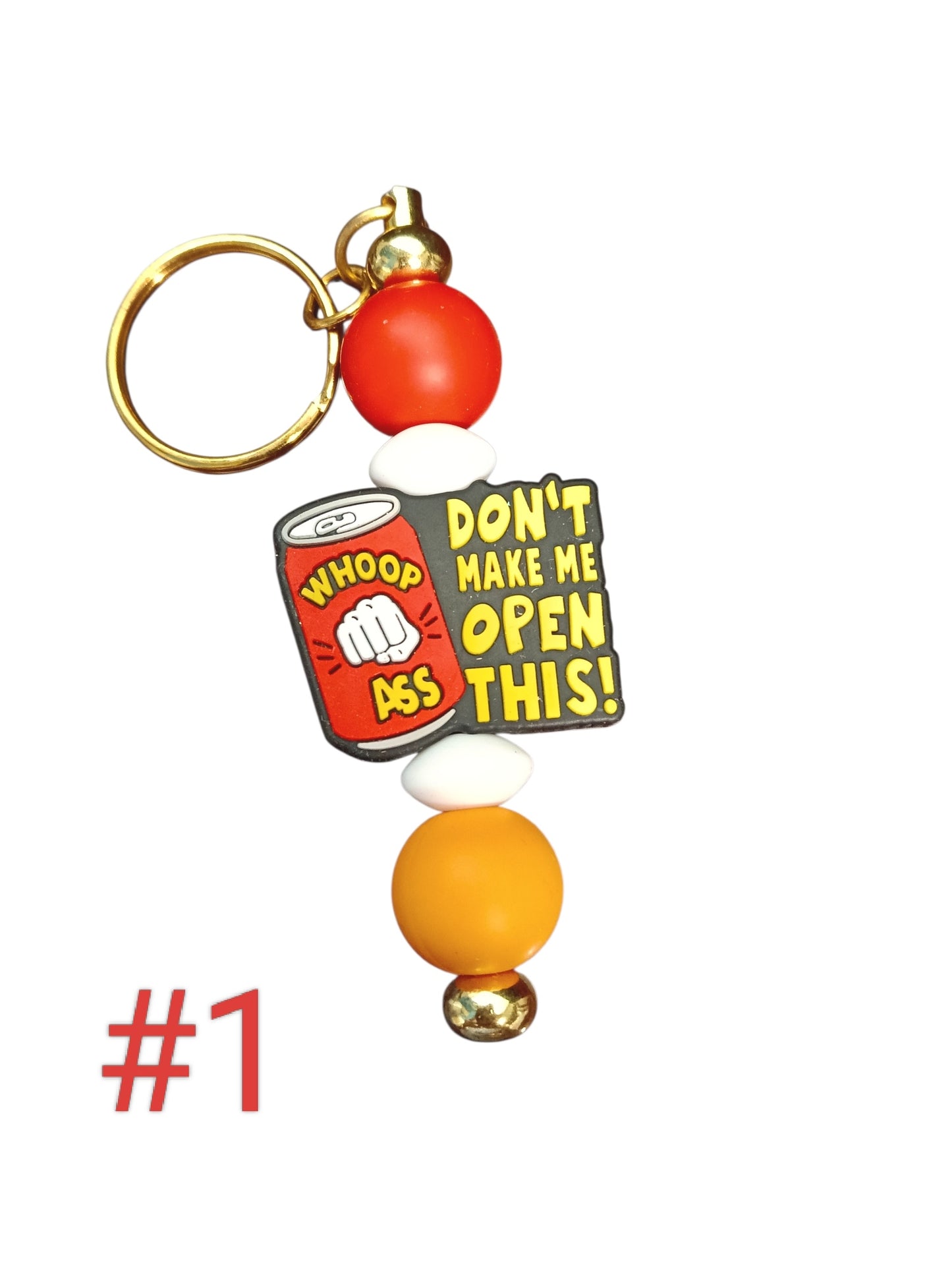 Humour series- assorted designs silicone beaded keychain