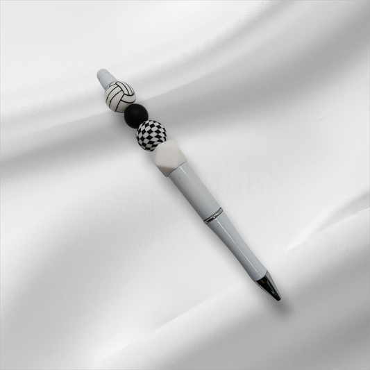 Volleyball Beaded Pen -White
