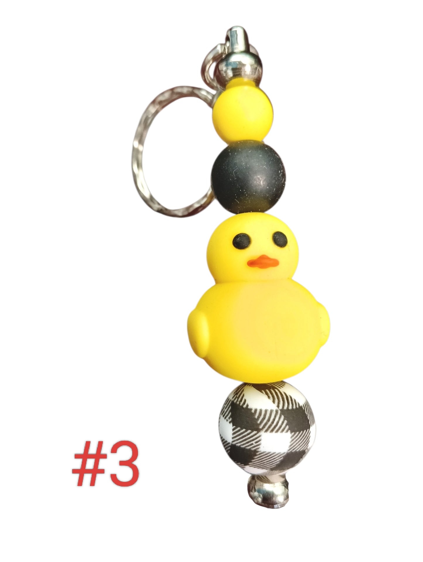 Animal-Assorted designs silicone beaded keychain