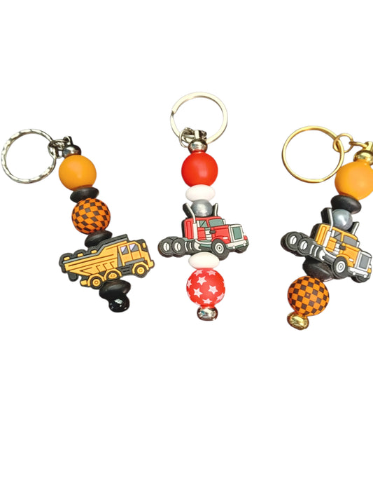 Trucks- assorted designs silicone beaded keychain