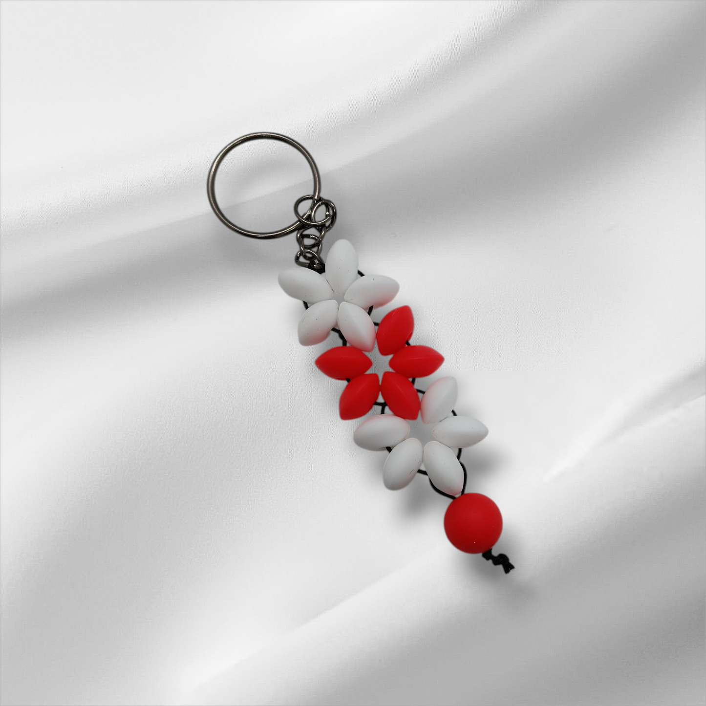 Flower Petals Silicone Beaded Keychains