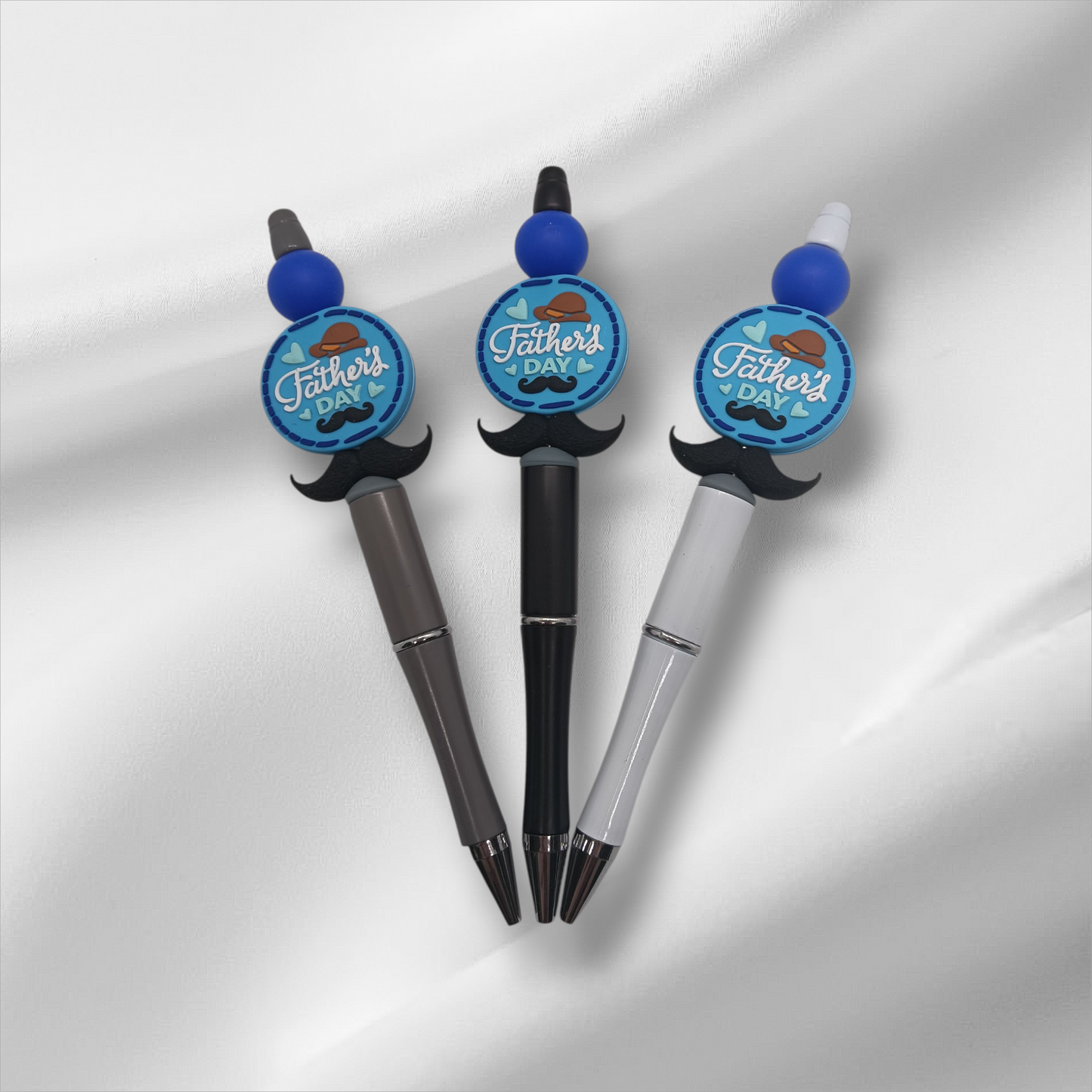Father's Day Beaded Pen -Black/Grey/White