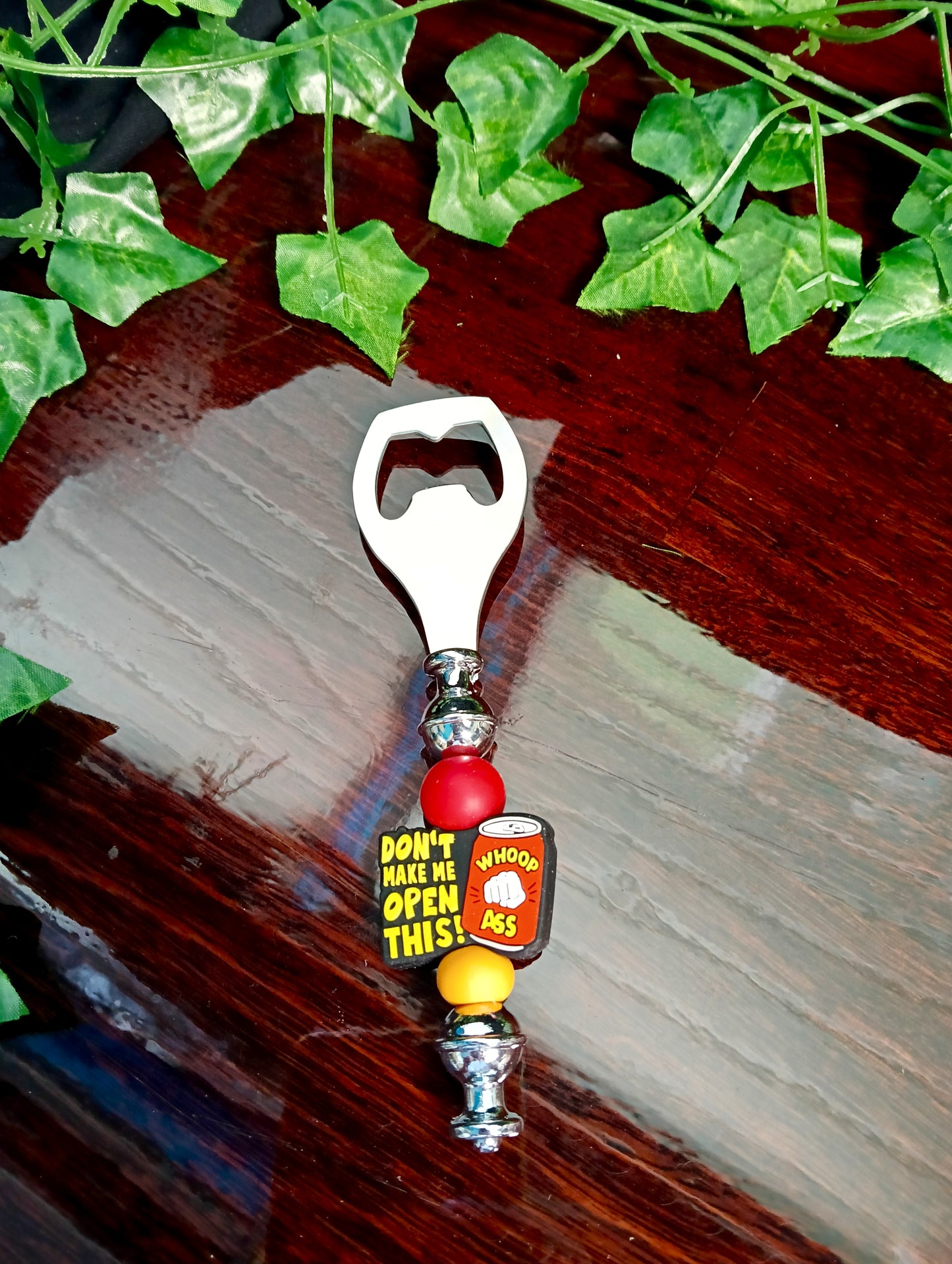 Whoop Ass Beaded Bottle Opener