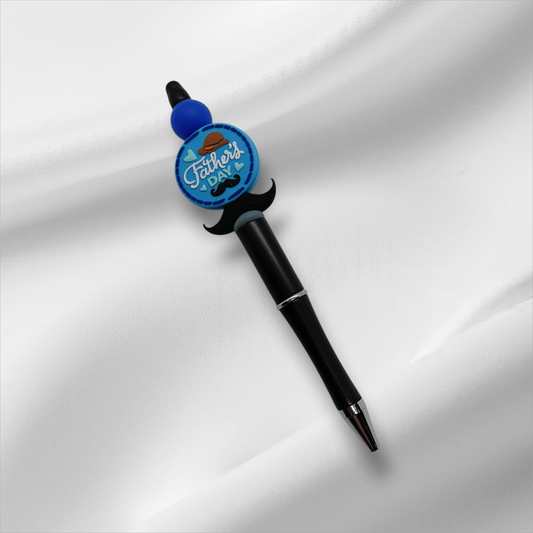 Father's Day Beaded Pen -Black/Grey/White