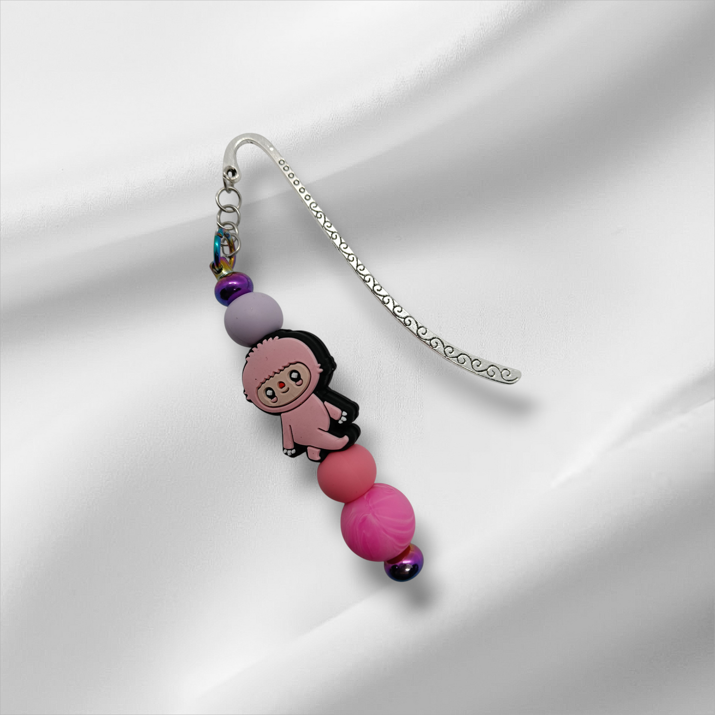 Pink Labubu Beaded Bookmark