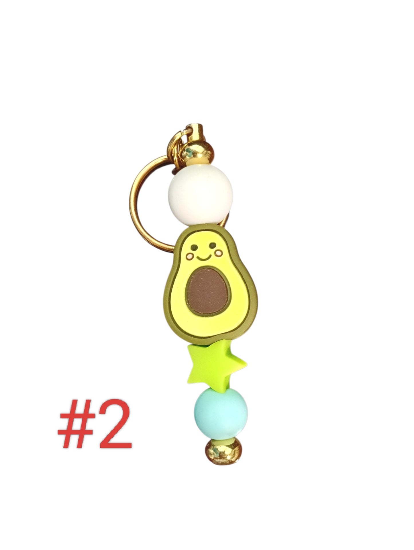 Fruit themed- various designs silicone beaded keychain