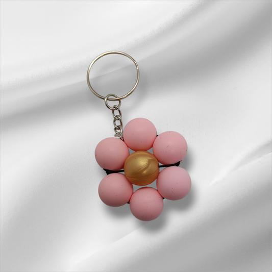 Flower Shaped Beaded Keychain