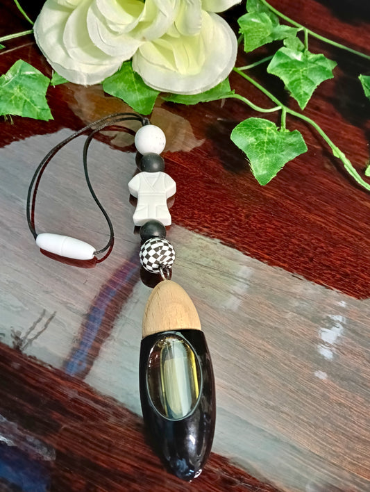 White Nurse Shirt Beaded Hanging Diffuser