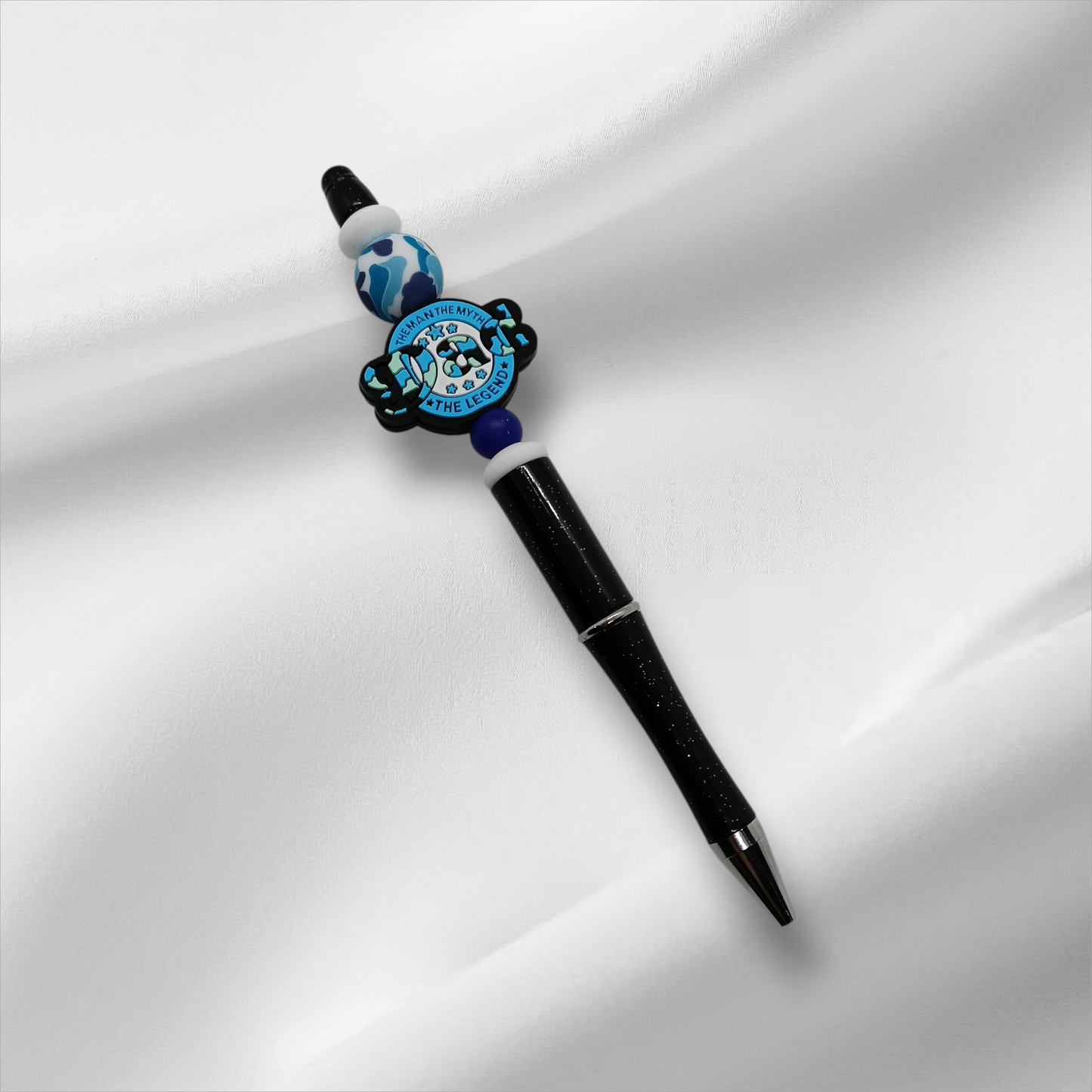 Man,Myth,Legend Dad Beaded Pen- Black/Grey/Navy