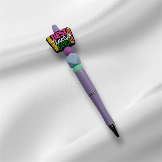 Best Teacher Beaded Pen -Purple