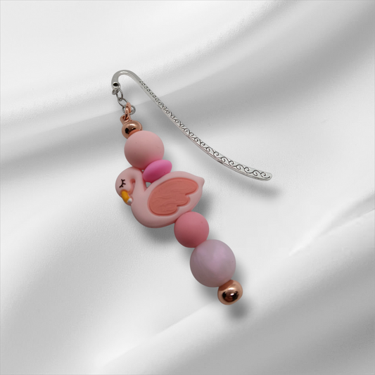 Pink Flamingo Beaded Bookmark