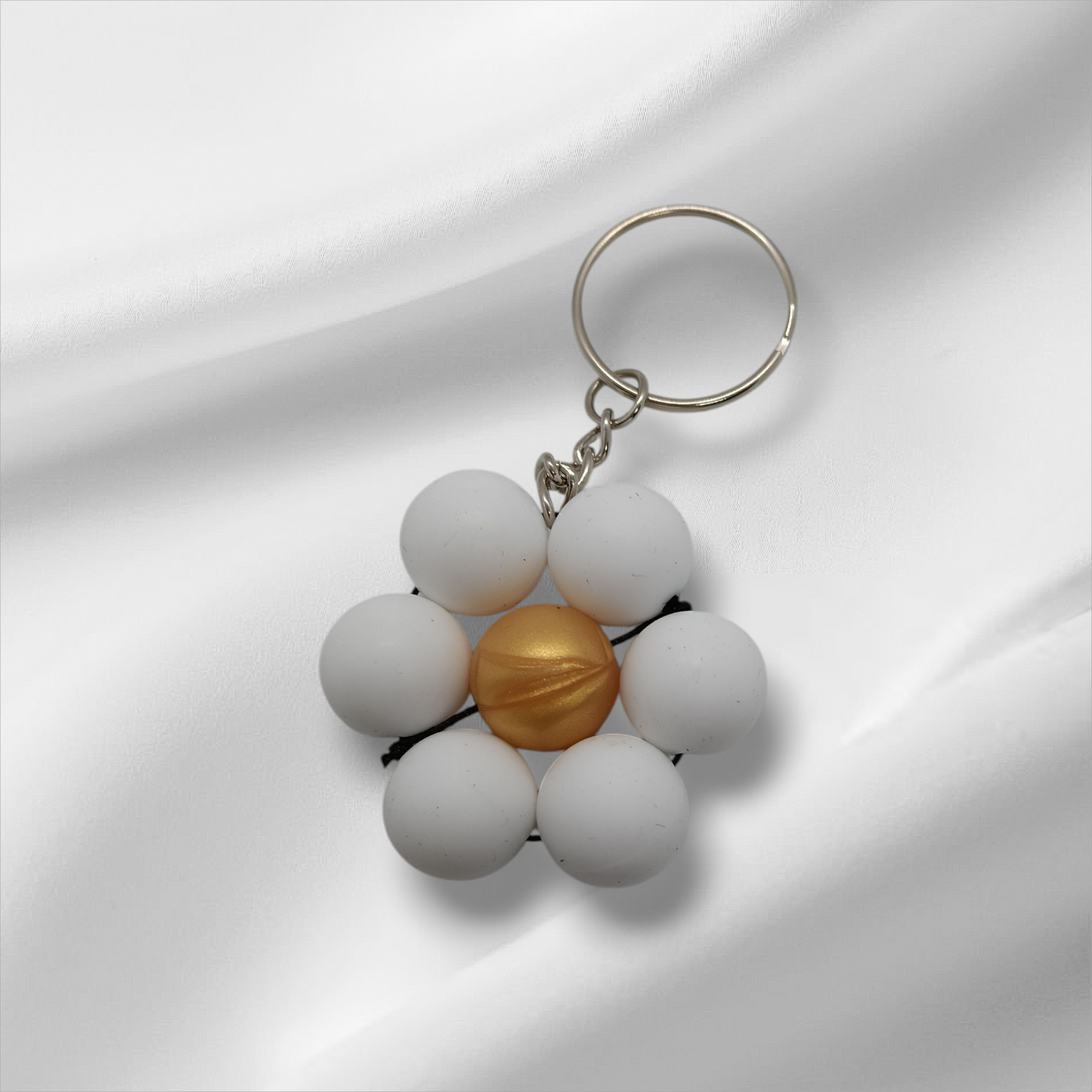 Flower Shaped Beaded Keychain