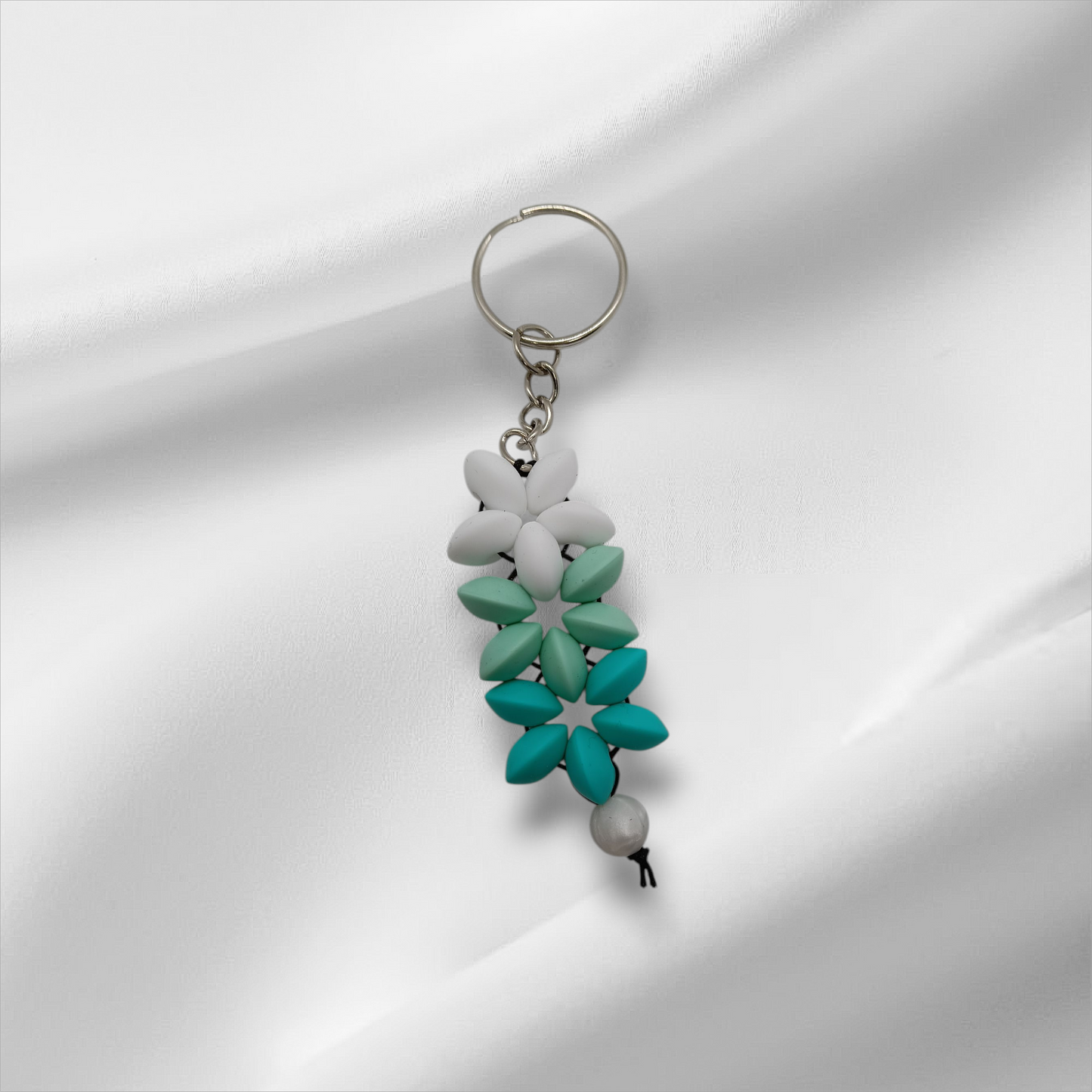 Flower Petals Silicone Beaded Keychains
