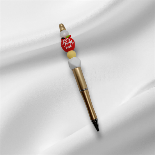 Apple Best Teacher Beaded Pen