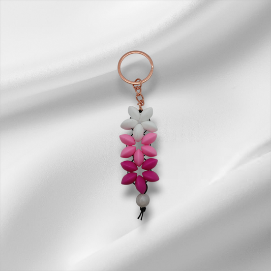 Flower Petals Silicone Beaded Keychains