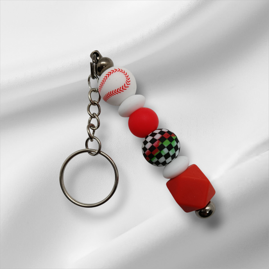 Baseball Beaded keychain