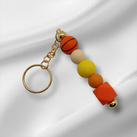 Basketball Beaded Keychain