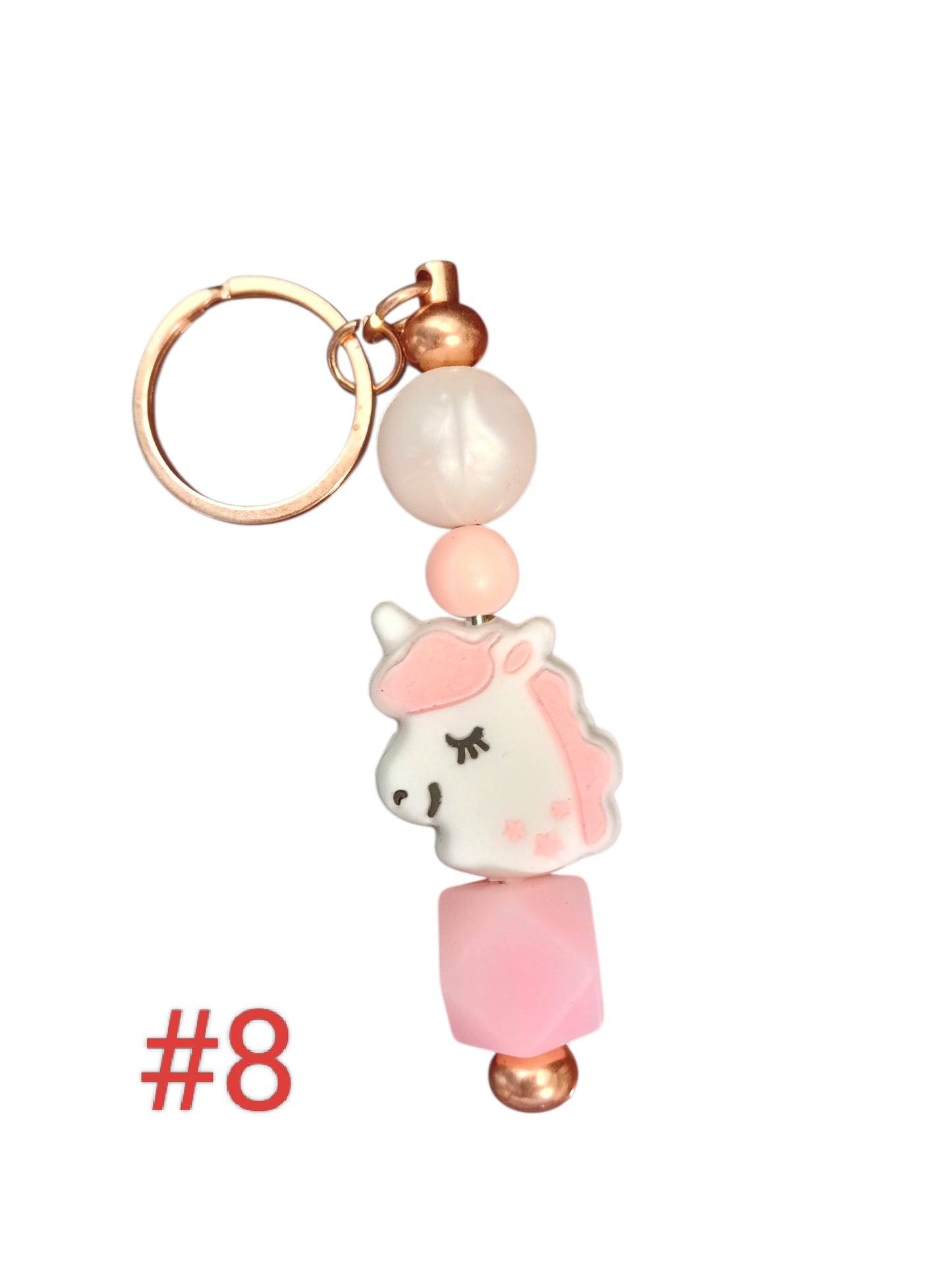 Animal-Assorted designs silicone beaded keychain