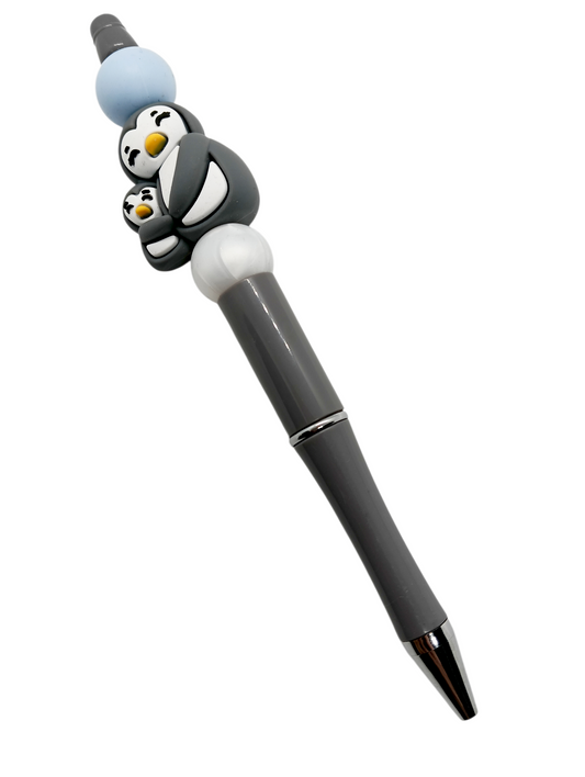 Mama penguin & Chick Beaded Pen