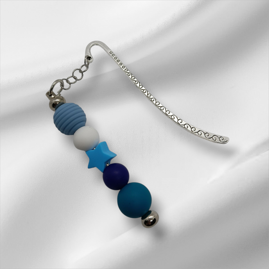 Blue Star Beaded Bookmark