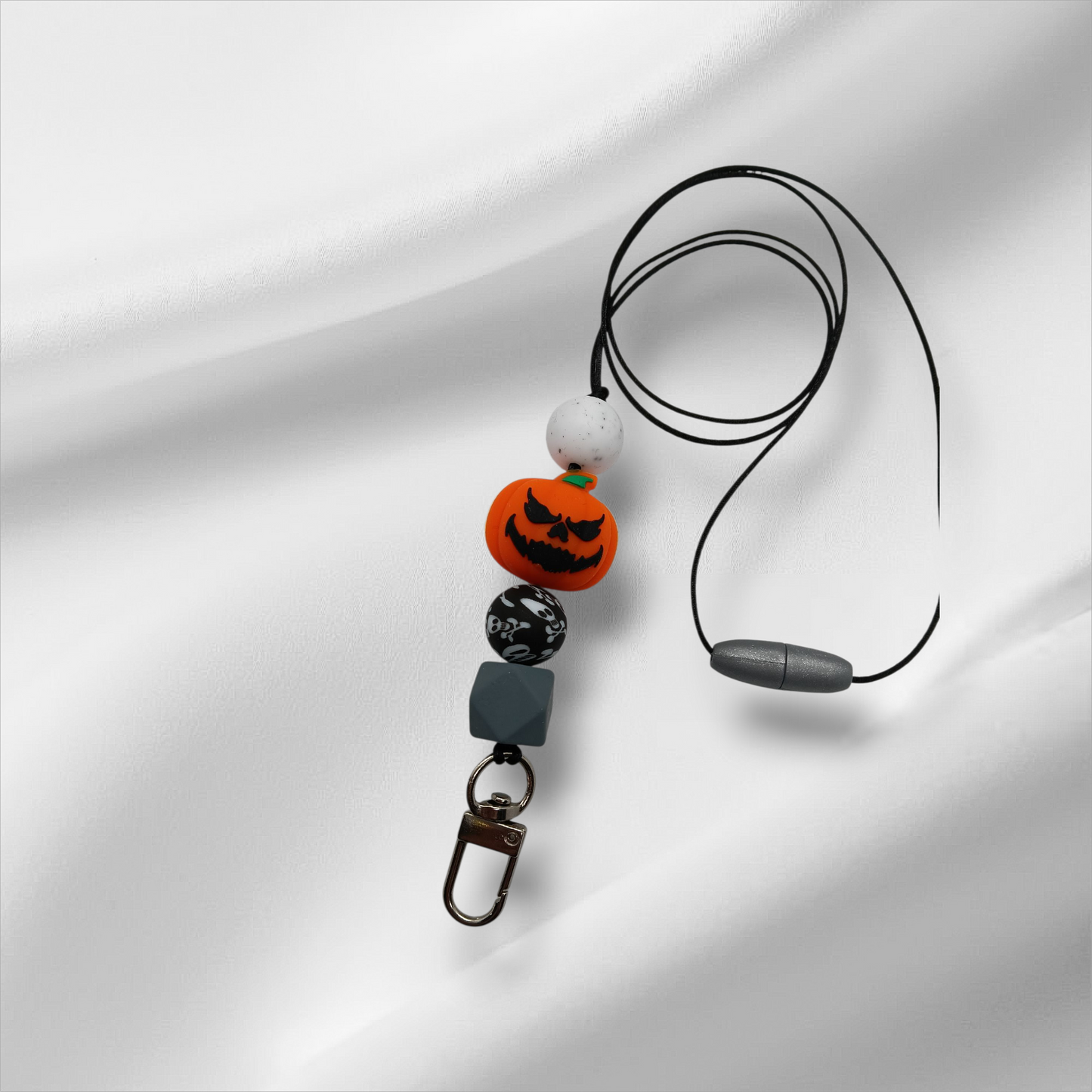 Halloween-Pumpkin Beaded Lanyard