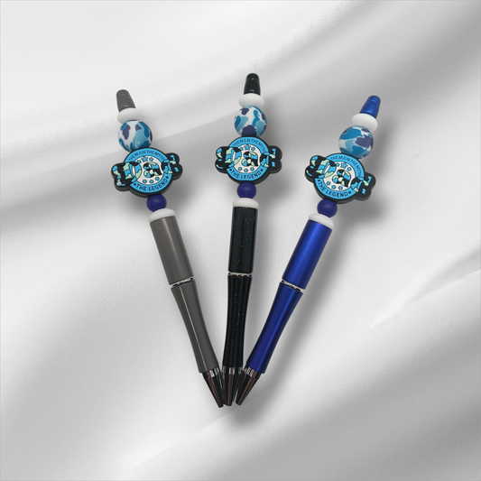 Man,Myth,Legend Dad Beaded Pen- Black/Grey/Navy