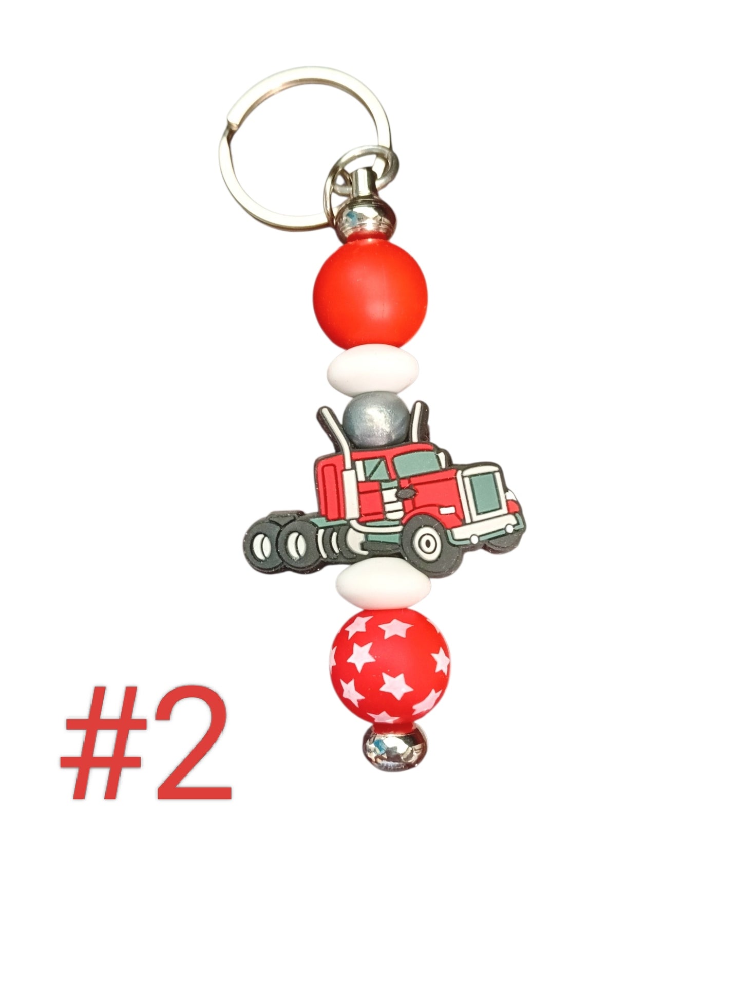 Trucks- assorted designs silicone beaded keychain