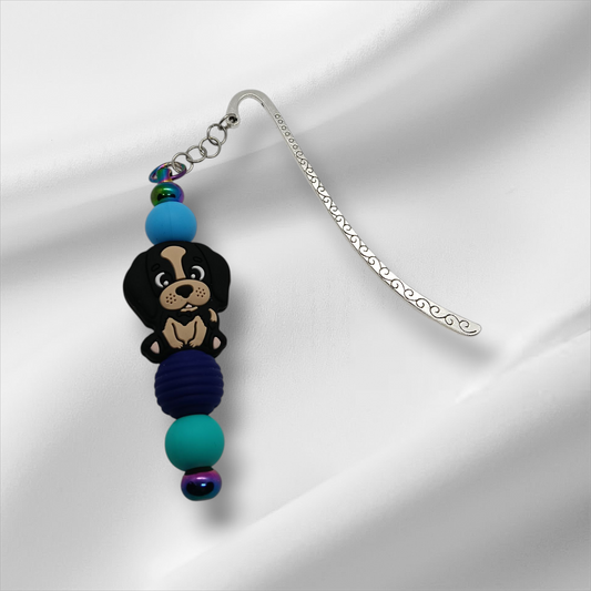 Black Dog Beaded Bookmark