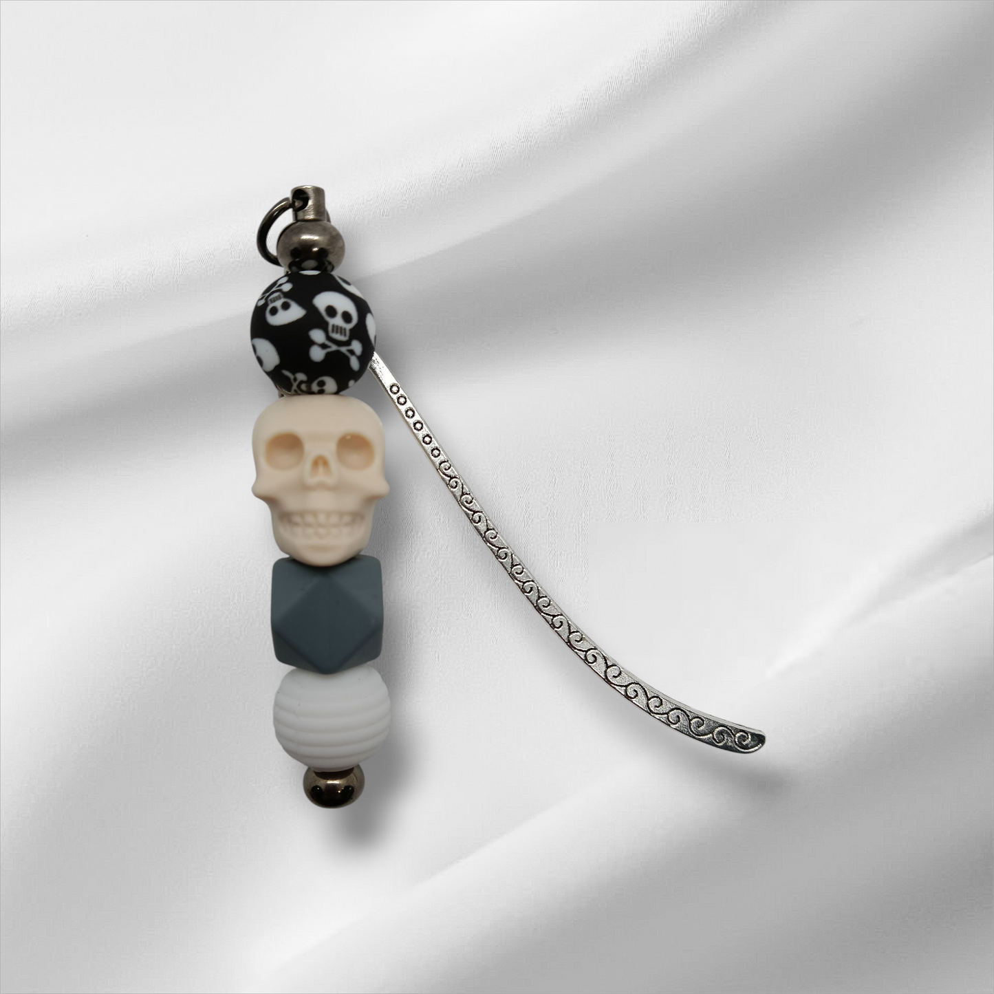 3D Skull Beaded Bookmark
