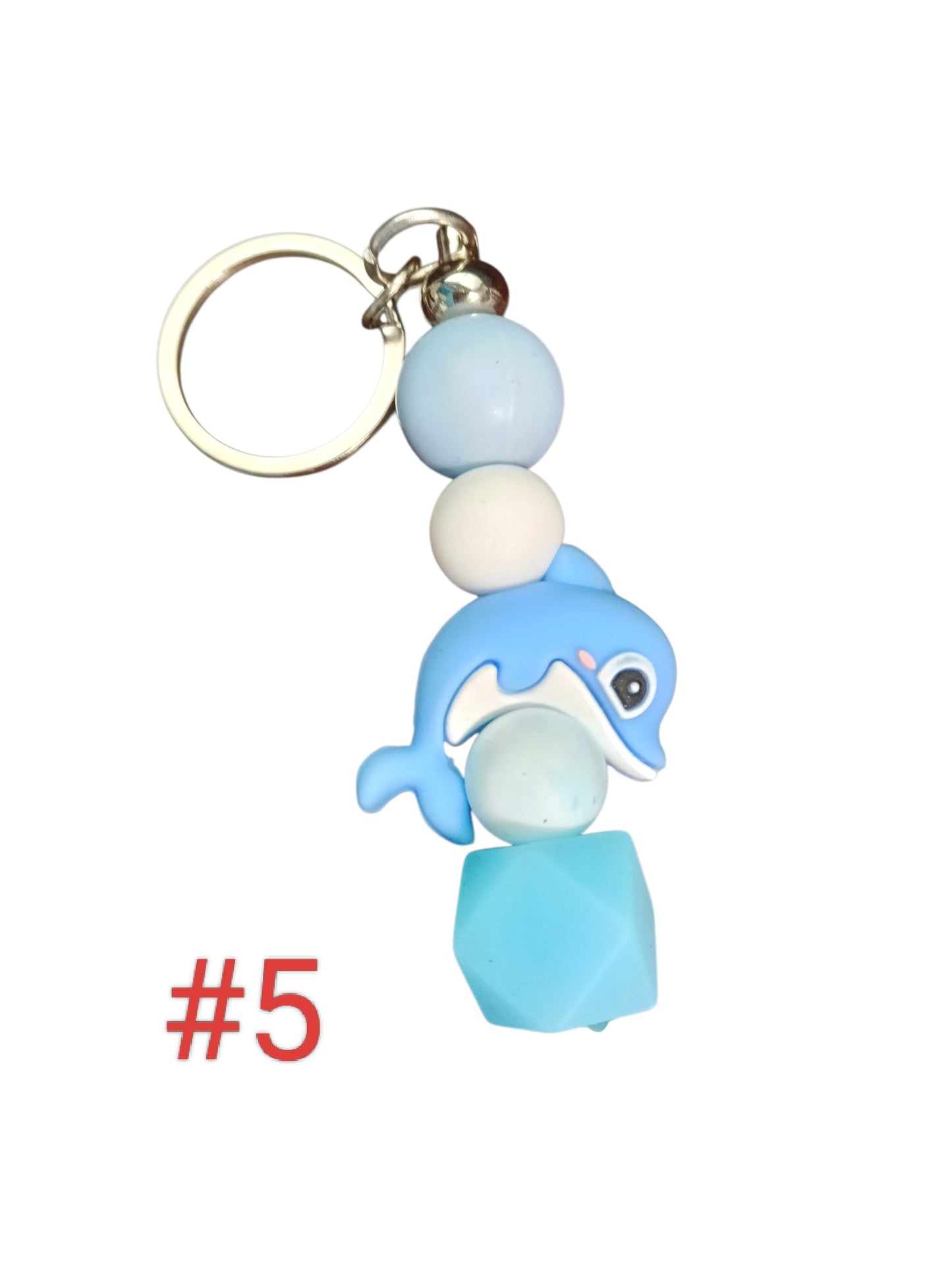 Animal-Assorted designs silicone beaded keychain